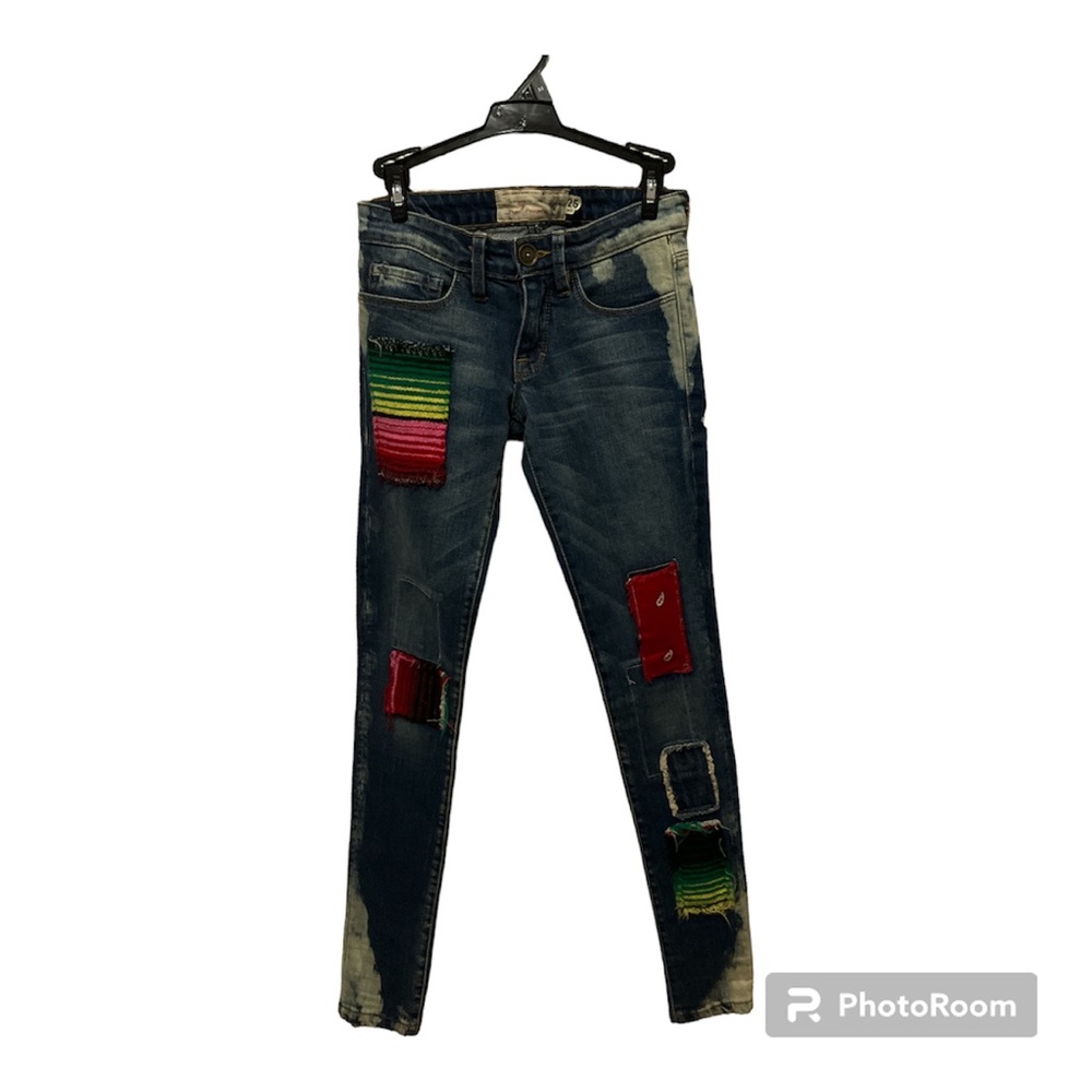 Free People Woman’s Patchwork Skinny Jeans